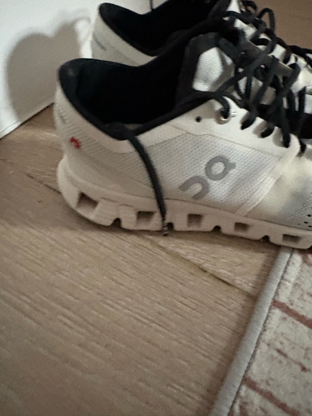 Women's White and Black Running Shoes - On Cloud Performance - Picture 2 of 5